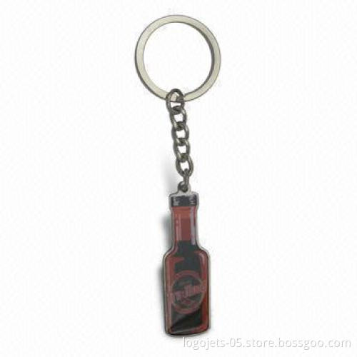 Copper-stamped Metal Keychain with Soft Enamel Colors Filled, Customized Designs are Accepted